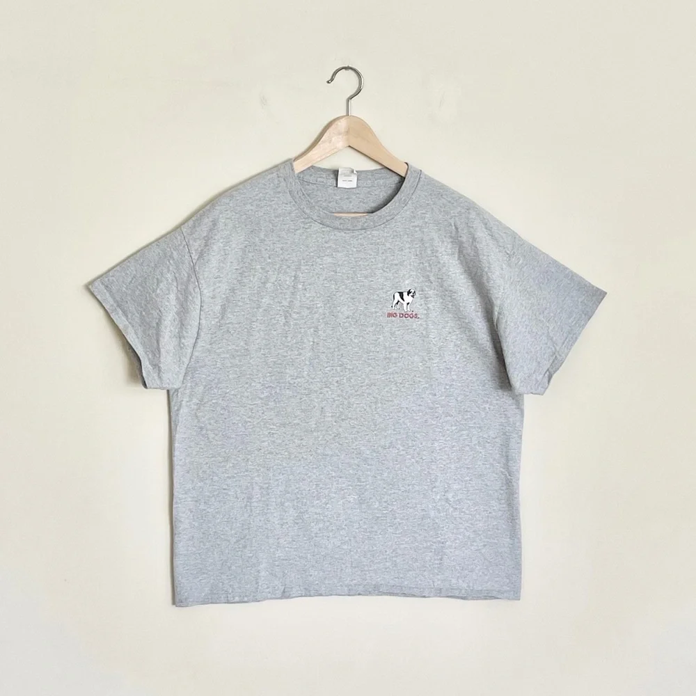 Vintage 90s Y2K Big Dogs “Stay On The Porch” Graphic Gray T Shirt Adult size XL - Picture 6 of 11